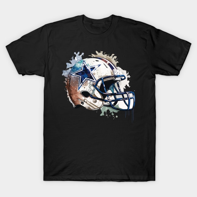 Dallas Cowboys Colorful Helmet T-Shirt by vectrus